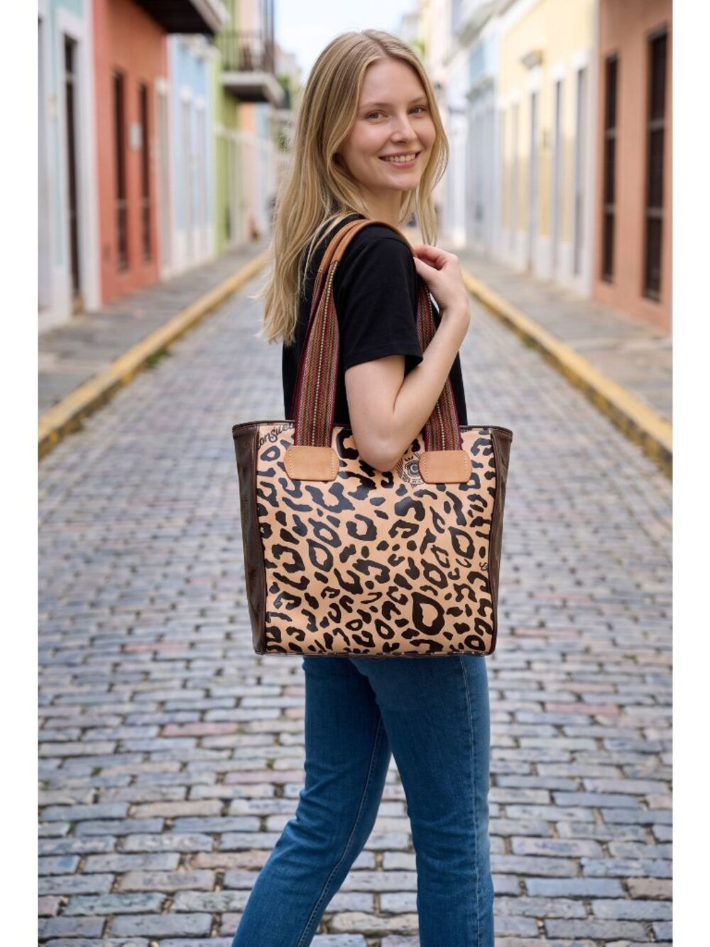 CONSUELA Bam Bam Chica Tote Diego Natural Leather ConsuelaCloth™ Shoulder Bag - Picture 2 of 10